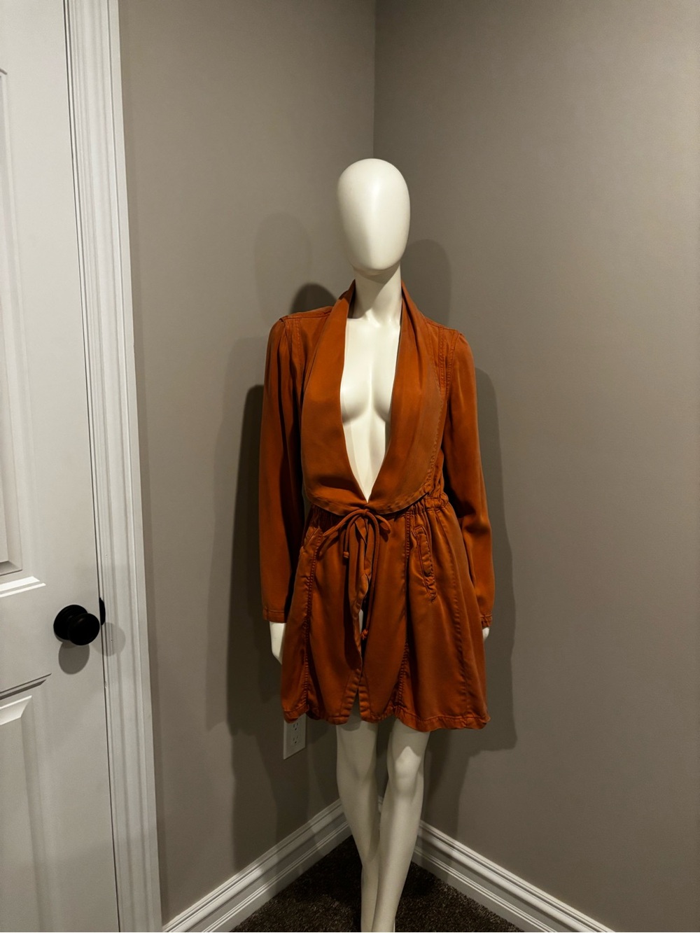 Max Jeans Brand Peach color Trench Coat Jacket With Shawl Collar